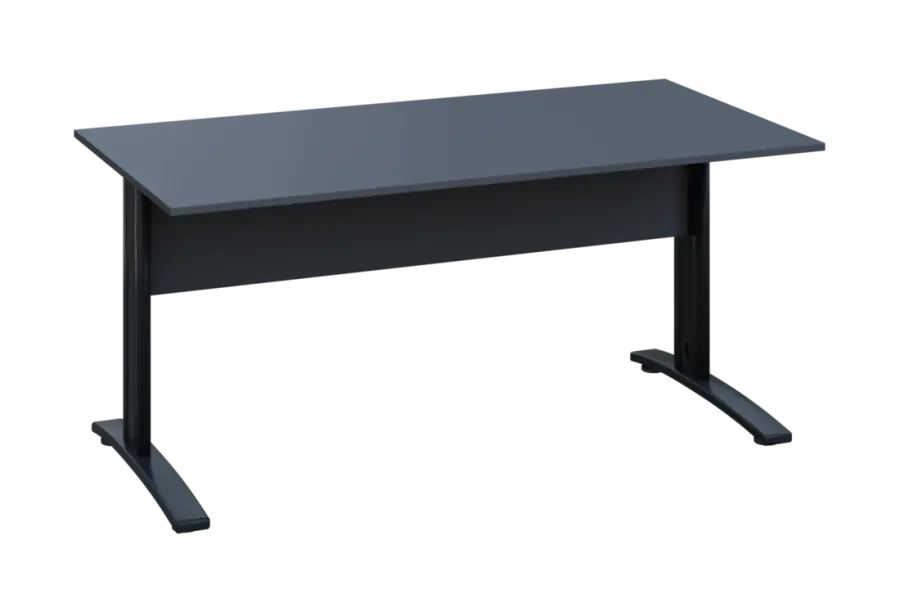 EPK 28 - 16 stůl kancelářský, kovová podnož černá, deska 25 mm, široký 1600 mm, antracit